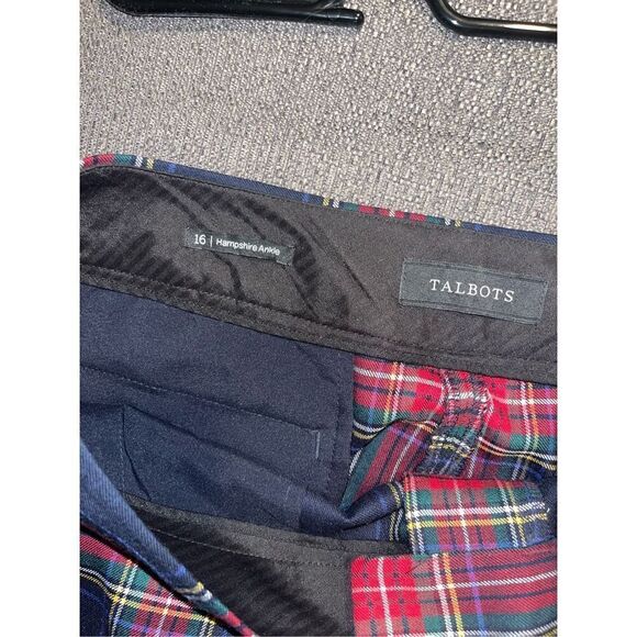Bundle of 3 Talbots Hampshire Ankle Pants 16 Red plaid gray - Picture 4 of 10